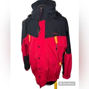 Men’s LL Bean Vintage Mid-Length Full Zip Rain Jacket Mesh Lining size large